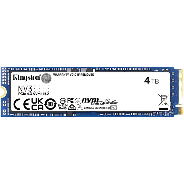 4TB Kingston NV3 M.2-2280 PCIe 4.0 x4 NVMe SSD - SNV3S/4000G | CCL